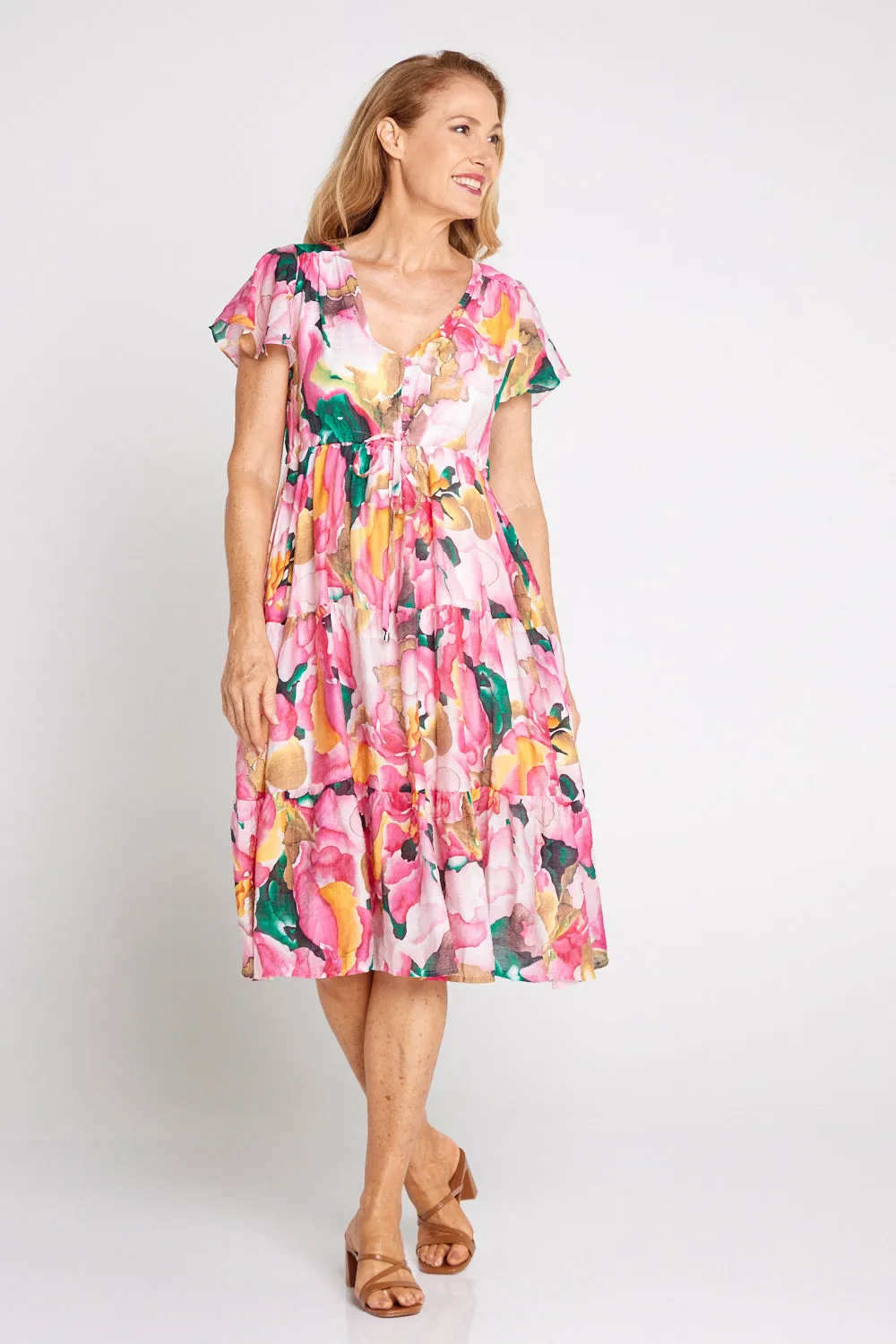 Fayette Dress - Abstract Floral Watercolour