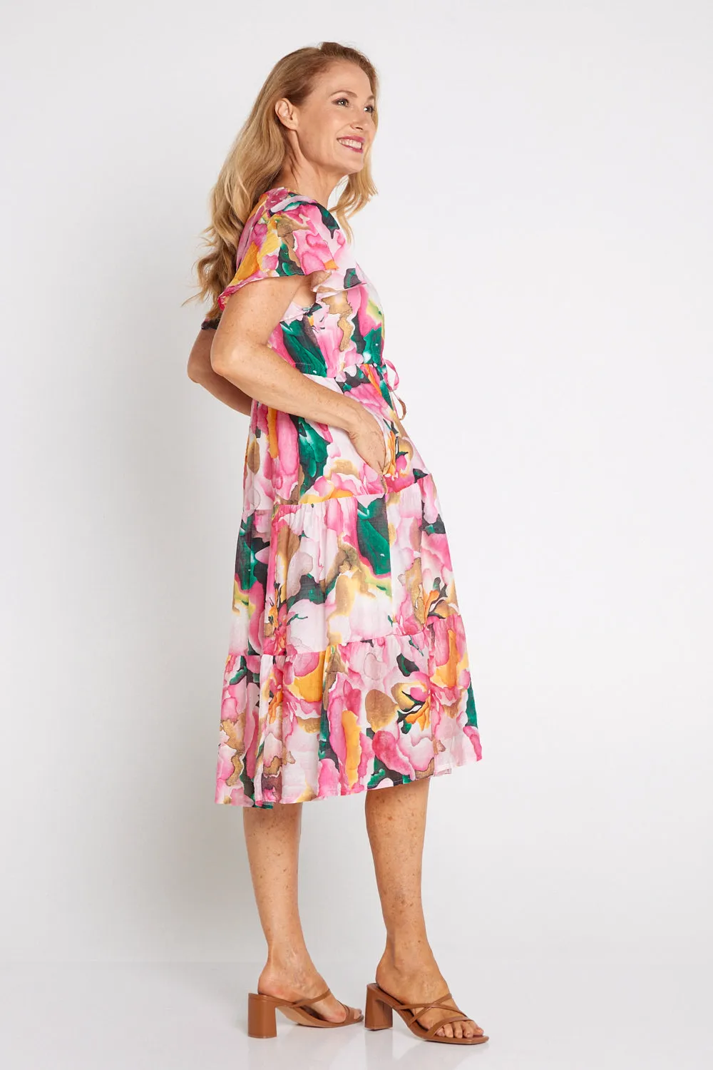 Fayette Dress - Abstract Floral Watercolour