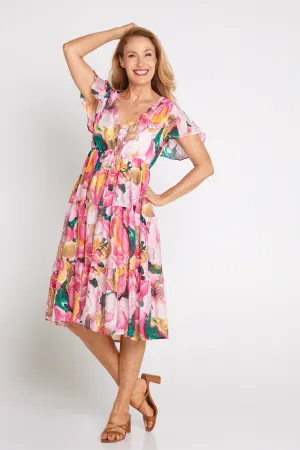 Fayette Dress - Abstract Floral Watercolour