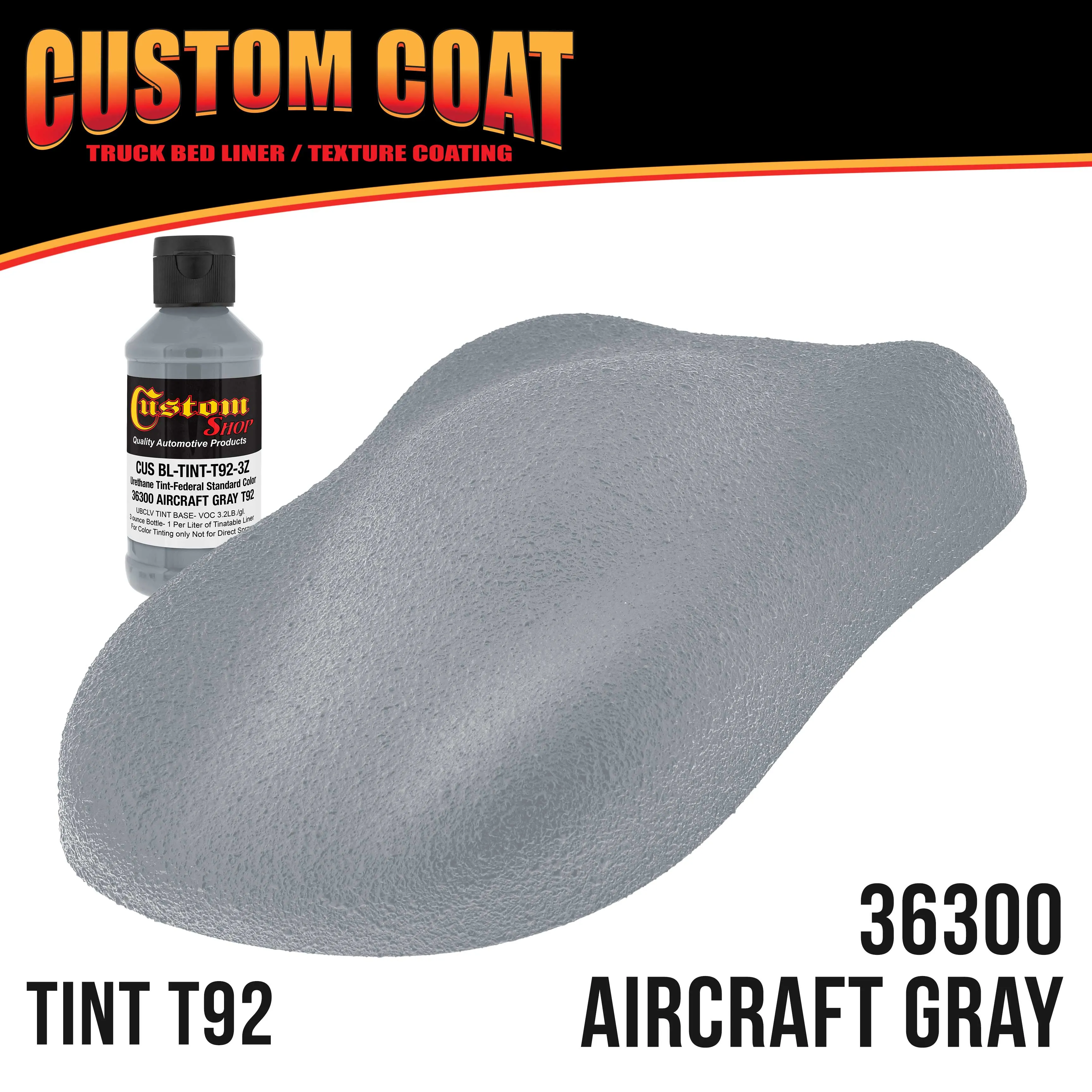 Federal Standard Color #36300 Aircraft Gray T92 Urethane Roll-On, Brush-On or Spray-On Truck Bed Liner, 1.5 Gallon Kit with Roller Applicator Kit