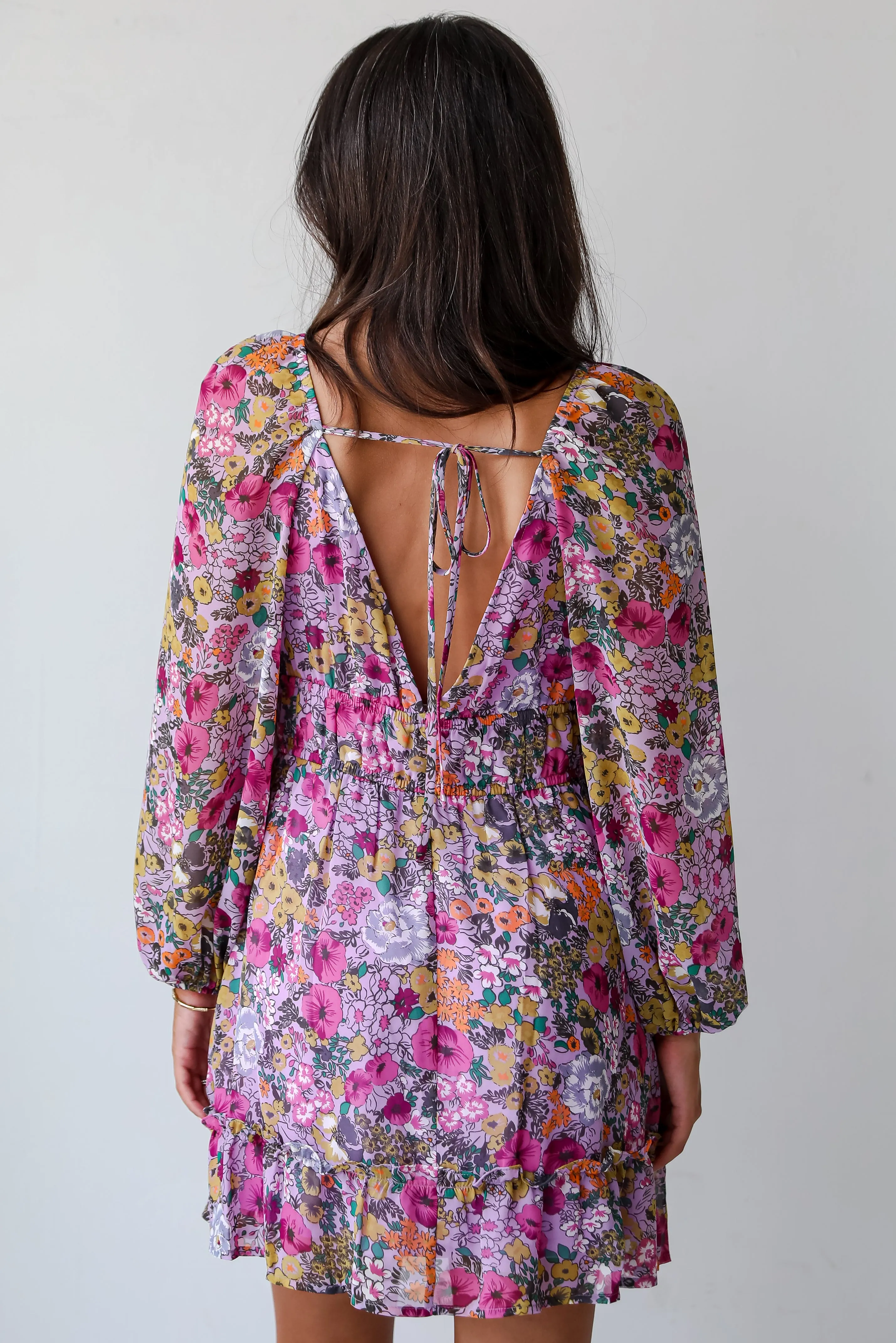 FINAL SALE - Elite Sweetness Lavender Floral Mini Dress