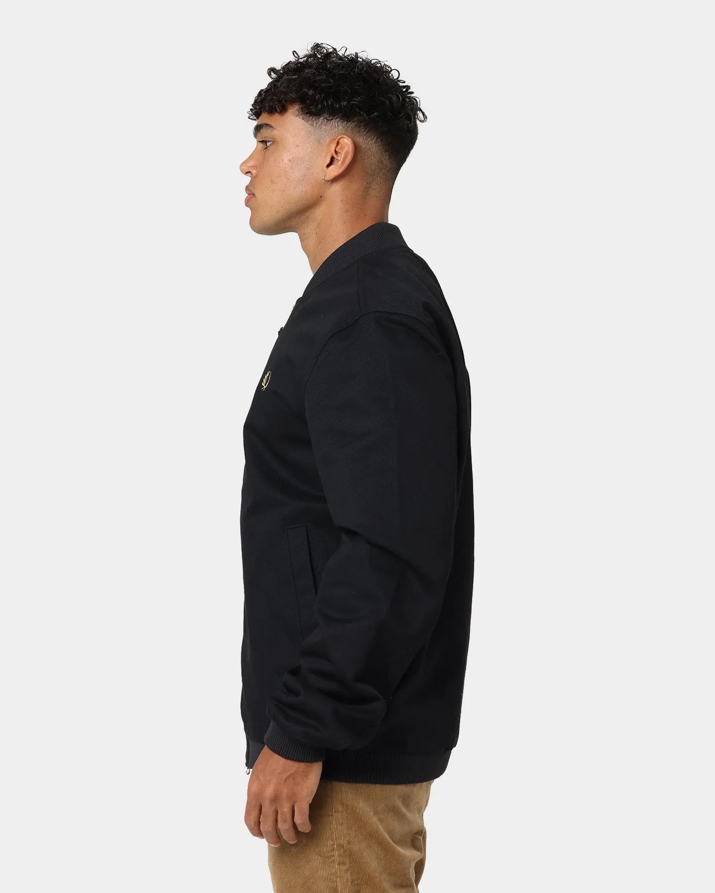 Fred Perry Twill Bomber Jacket Black