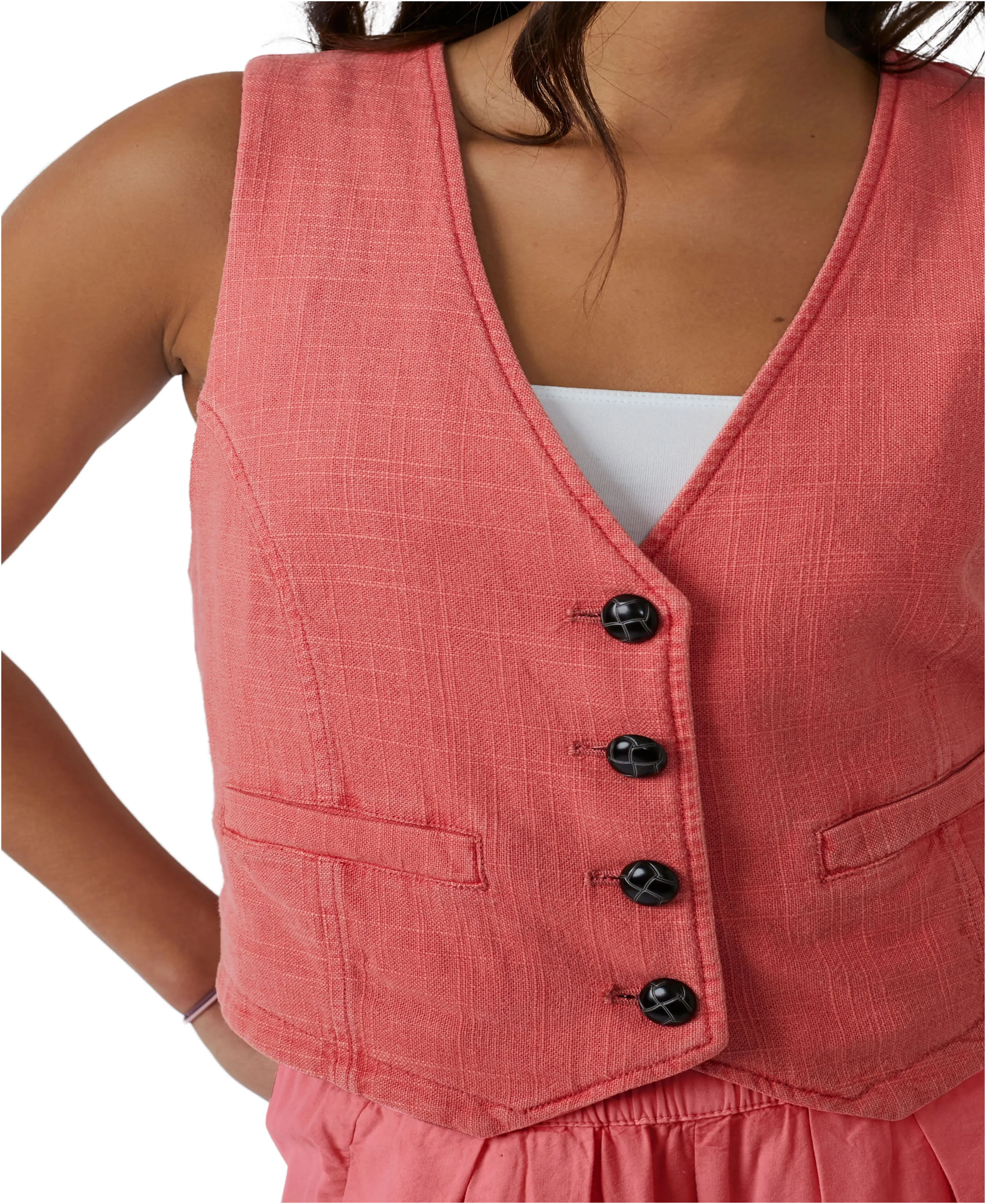 Free People Charley Linen Vest