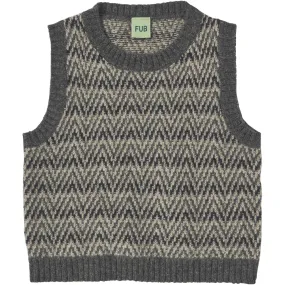 FUB Grey Melange Lambswool Vest