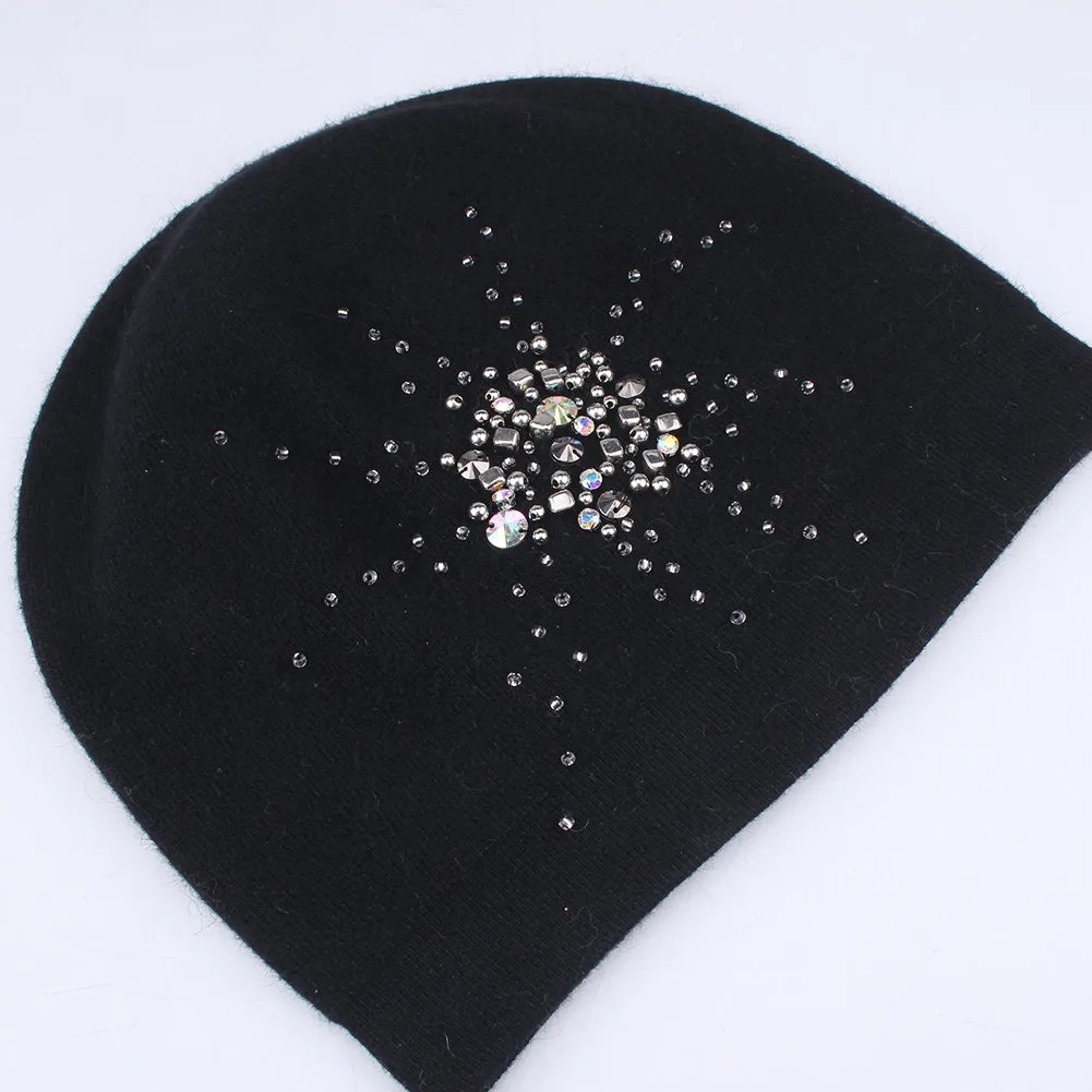 FURTALK Winter Women Beanie Hat Flower Pattern Sequin Drop Shipping B013