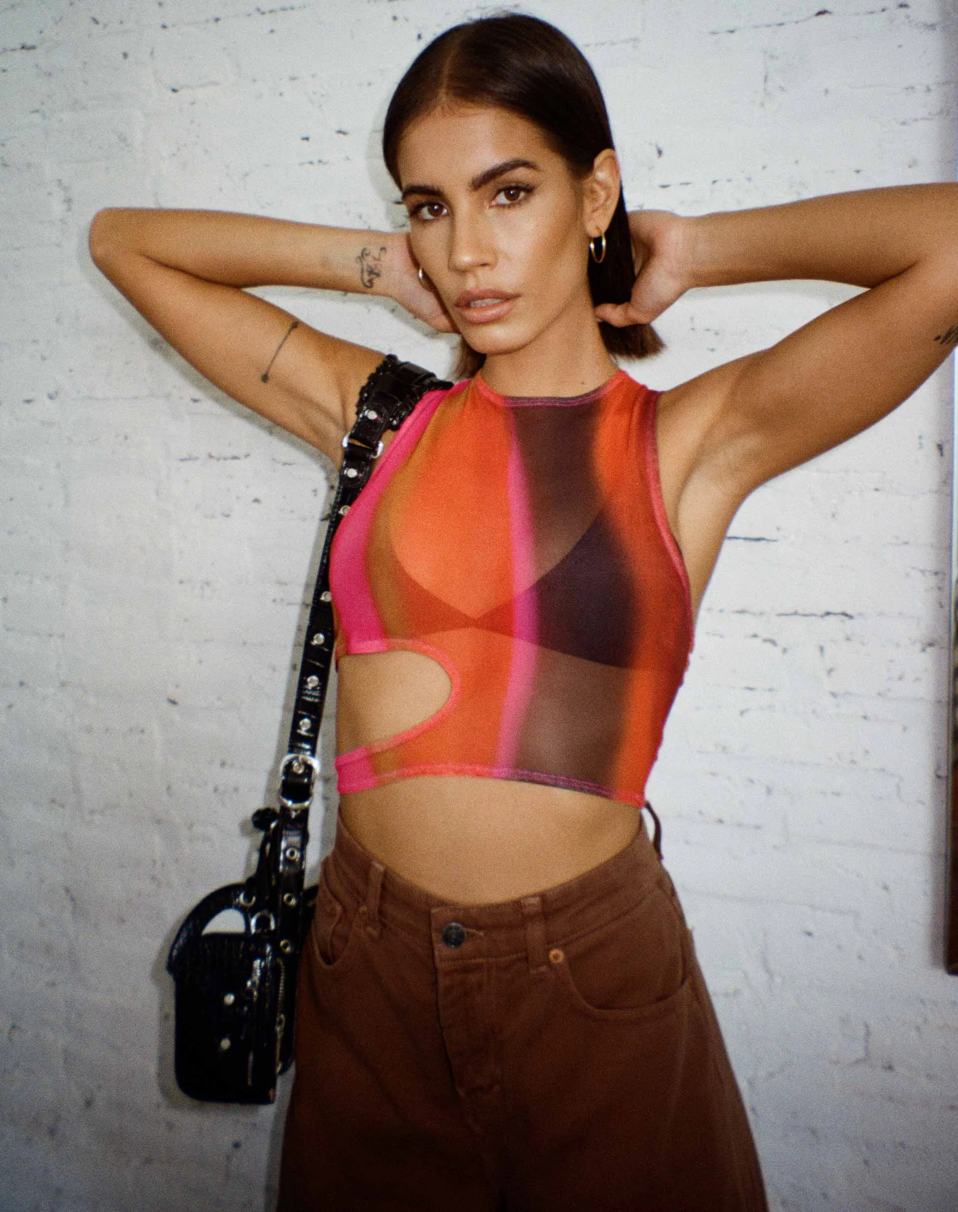 Gilard Crop Top in Solarized Orange and Pink