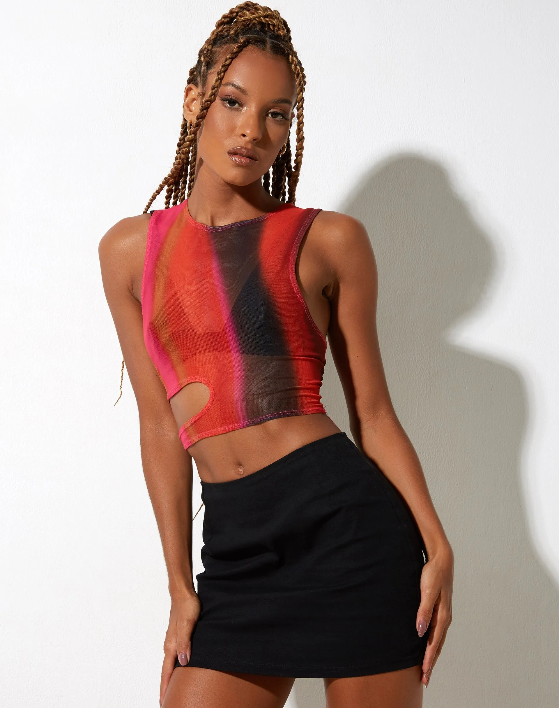 Gilard Crop Top in Solarized Orange and Pink