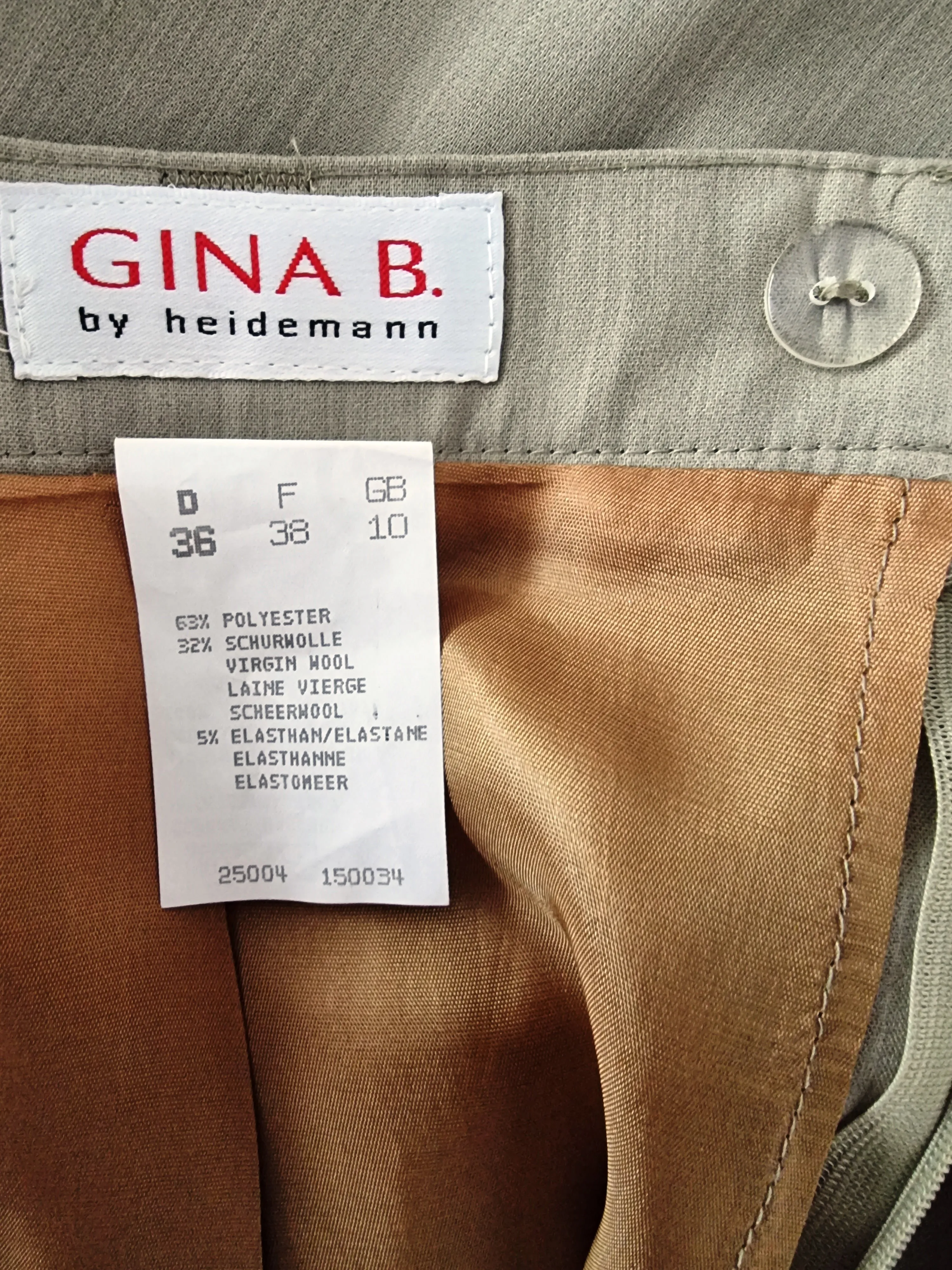 Gina B by Heidemann Sage Green Stretch Pencil Skirt UK 10 US 6 EU 38