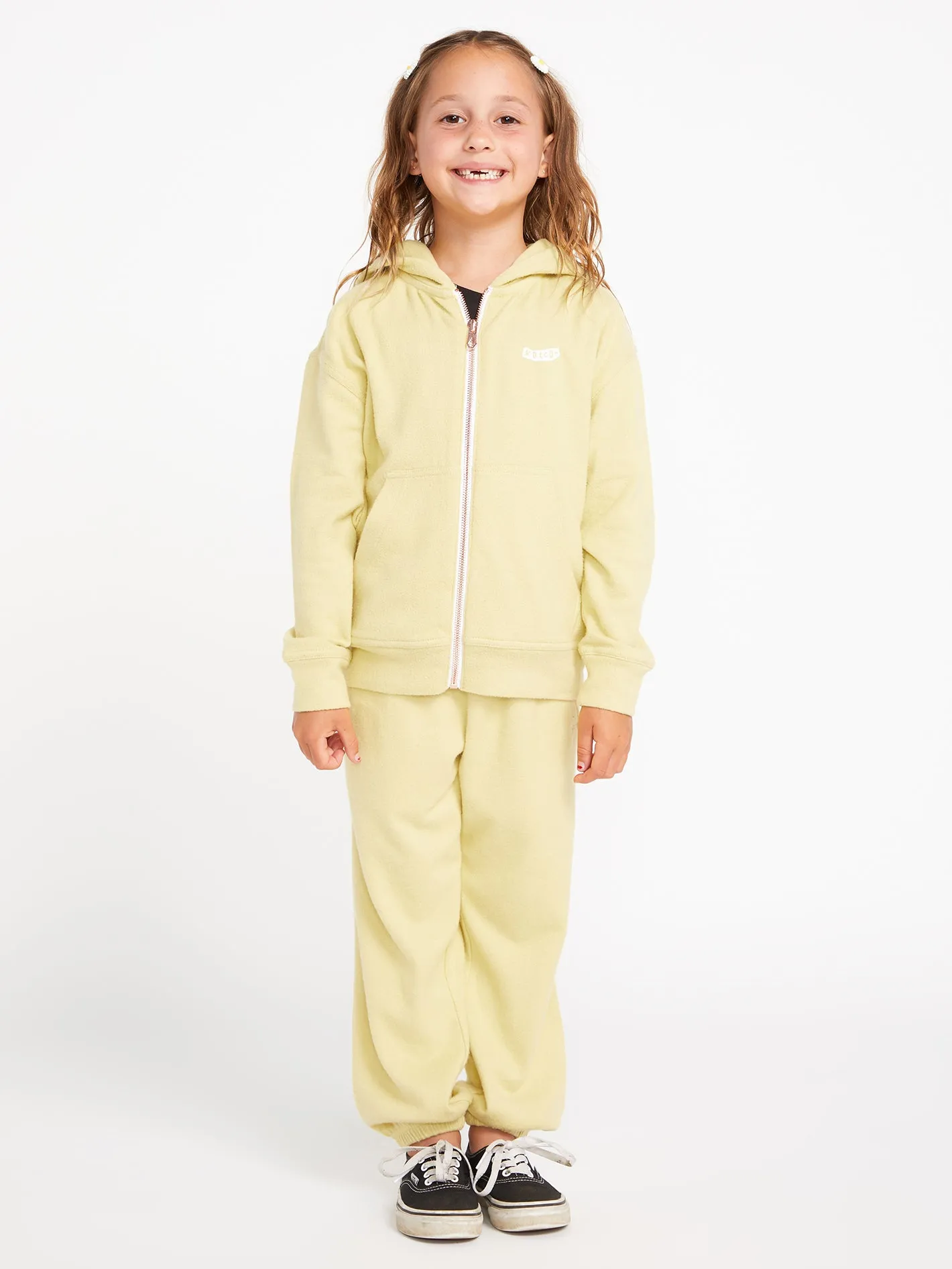 Girls Lived in Lounge Zip Fleece Jacket - Citron