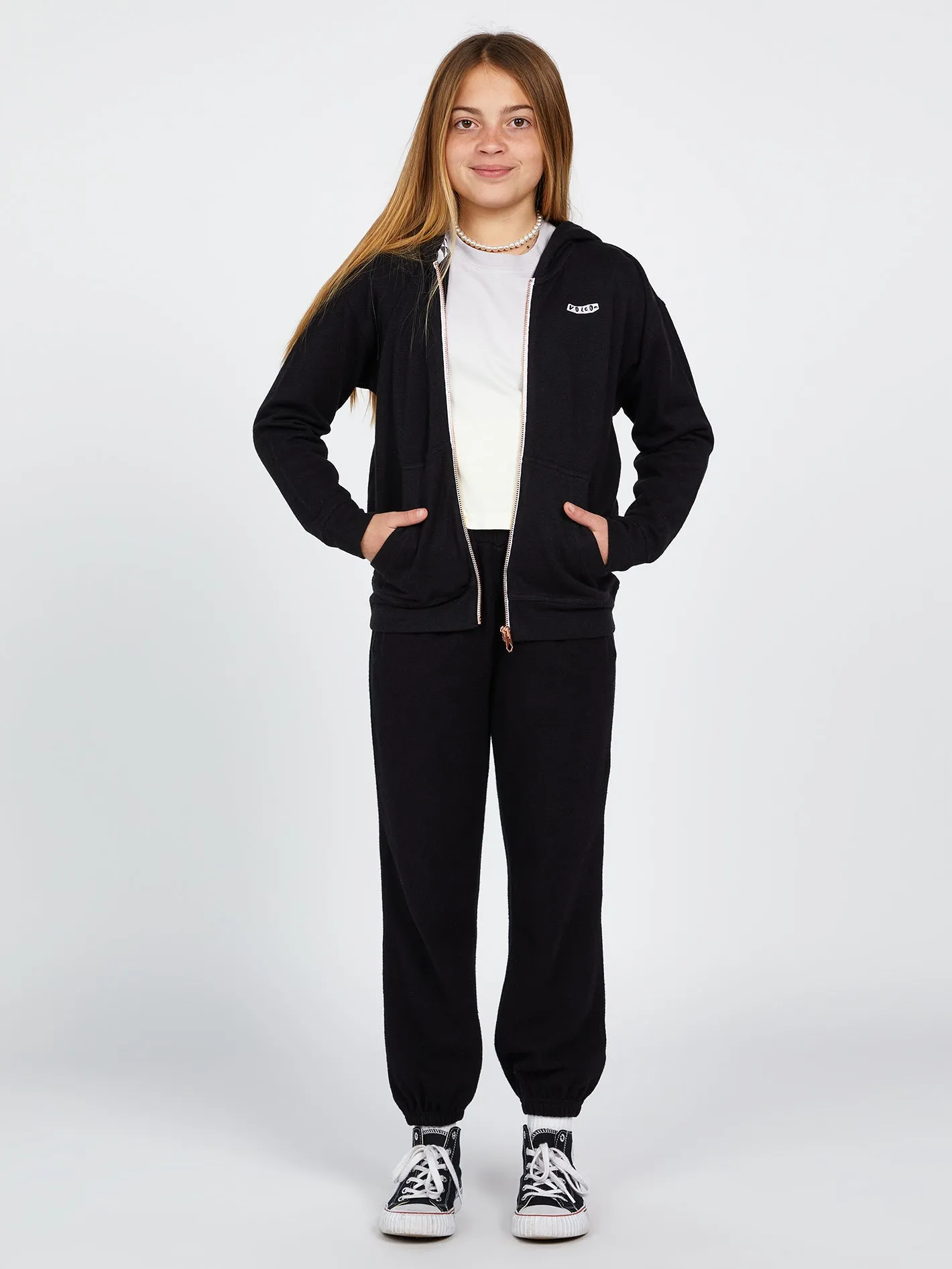 Girls Lived In Lounge Zip Up Hoodie - Black