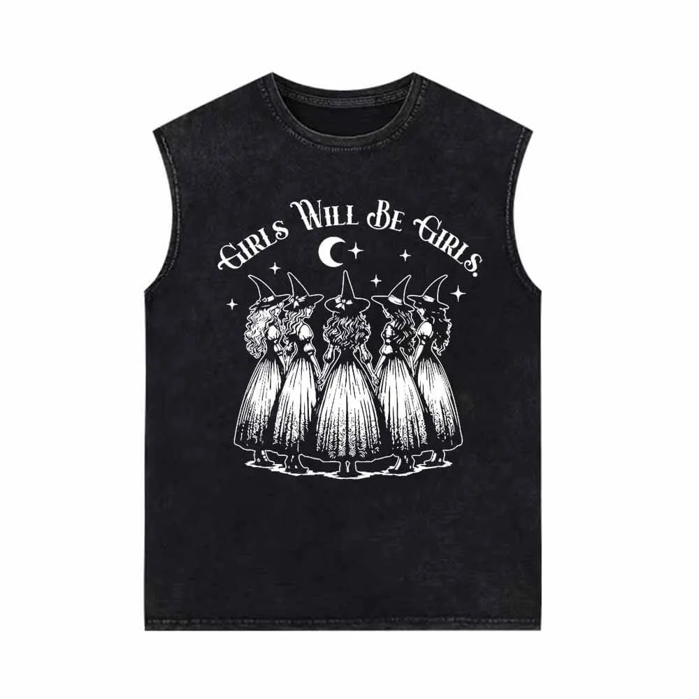 Girls Will Be Girls Vintage Washed Vest Top