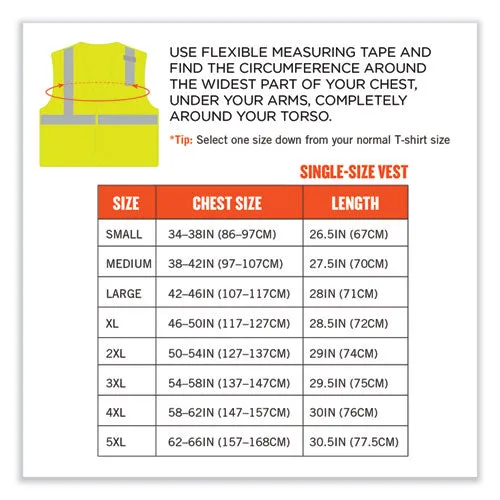 Glowear 8210hl-s Single Size Class 2 Economy Mesh Vest, Polyester, 3x-large, Lime, Ships In 1-3 Business Days