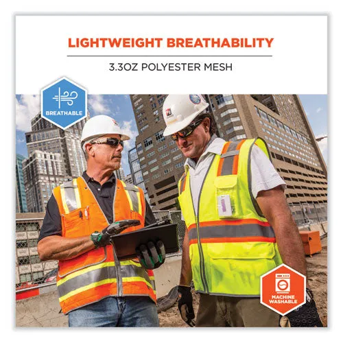 Glowear 8246z Class 2 Two-tone Mesh Reflective Binding Zipper Vest, Polyester, 2xl/3xl, Orange, Ships In 1-3 Business Days