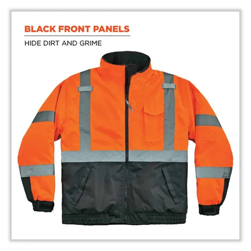 Glowear 8377 Class 3 Hi-vis Quilted Bomber Jacket, Orange, 2x-large, Ships In 1-3 Business Days