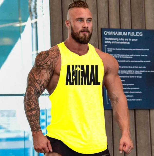 Gorilla wear fashion cotton sleeveless tank top men Fitness muscle shirt mens singlet Bodybuilding workout gym vest fitness men