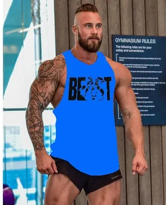 Gorilla wear fashion cotton sleeveless tank top men Fitness muscle shirt mens singlet Bodybuilding workout gym vest fitness men