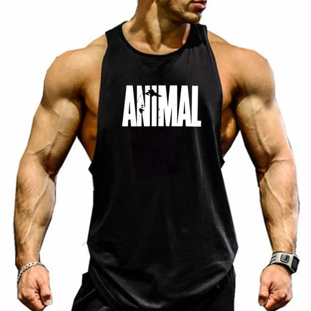 Gorilla wear fashion cotton sleeveless tank top men Fitness muscle shirt mens singlet Bodybuilding workout gym vest fitness men