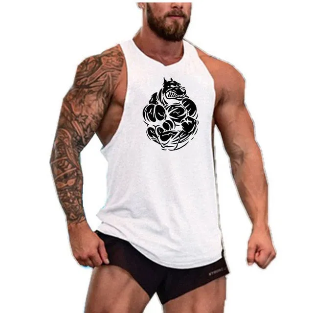 Gorilla wear fashion cotton sleeveless tank top men Fitness muscle shirt mens singlet Bodybuilding workout gym vest fitness men