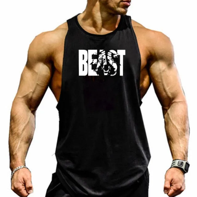 Gorilla wear fashion cotton sleeveless tank top men Fitness muscle shirt mens singlet Bodybuilding workout gym vest fitness men