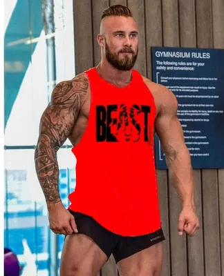 Gorilla wear fashion cotton sleeveless tank top men Fitness muscle shirt mens singlet Bodybuilding workout gym vest fitness men