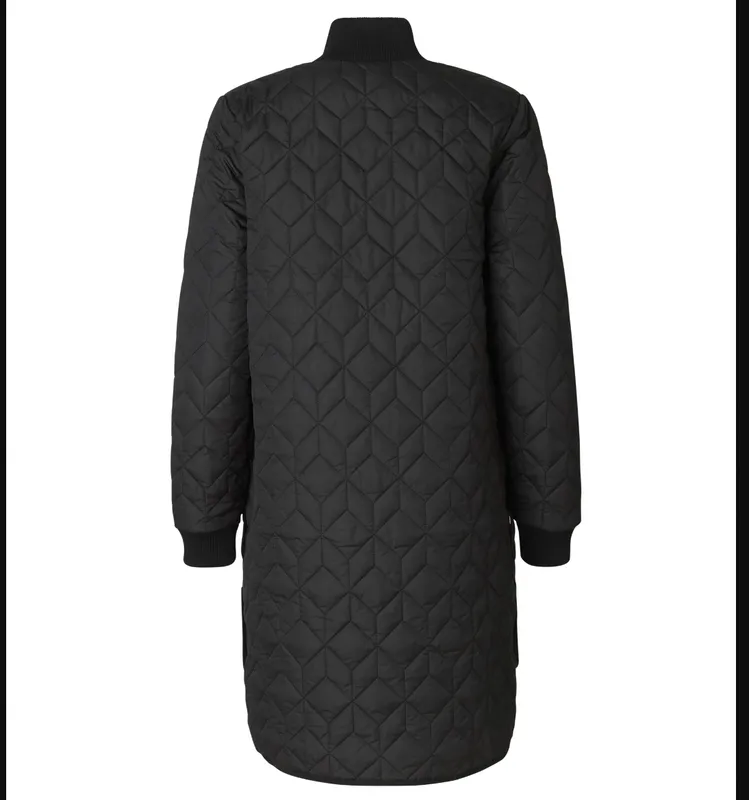 Ilse Jacobsen Long Quilted Coat - Black