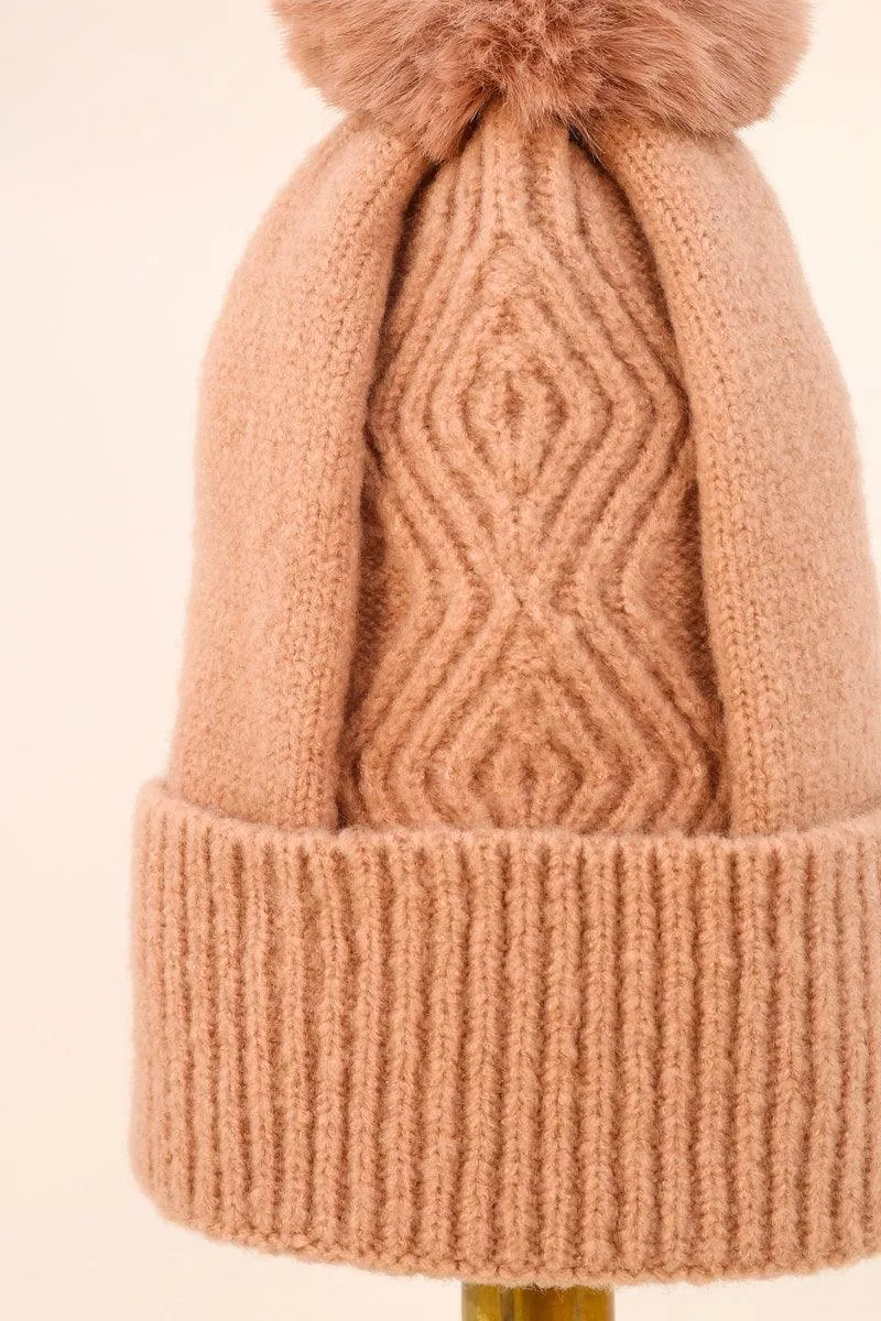 Ingrid Bobble Hat in Petal by Powder