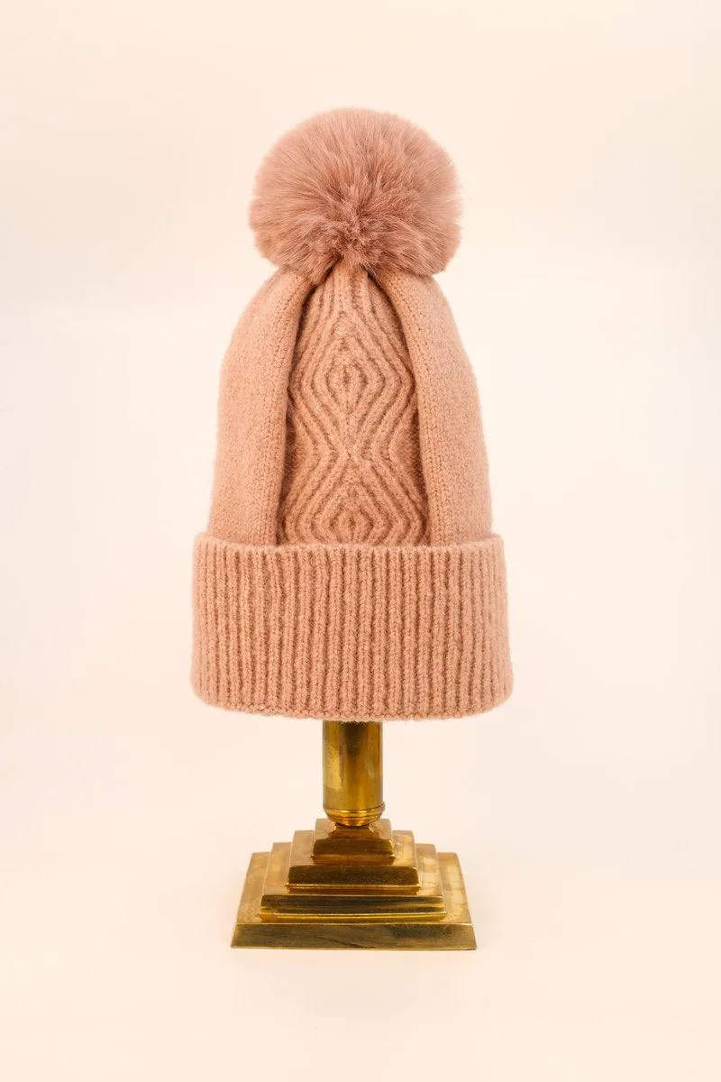 Ingrid Bobble Hat in Petal by Powder