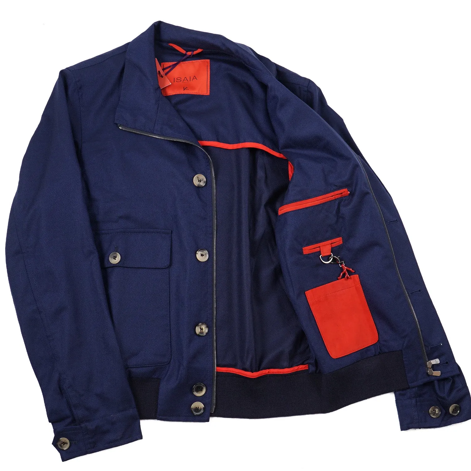 Isaia Techno Cashmere Bomber Jacket