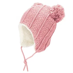 Jan & Jul Ear-Flap Hat - Pink Bear