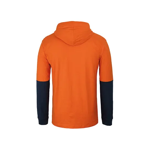 JBs Wear | Hi Vis Long Sleeve Cotton T-Shirt with Hood | 6HCTL