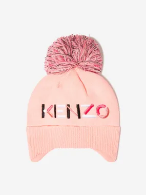 KENZO Baby Girls Knitted Hat With Ear Cover