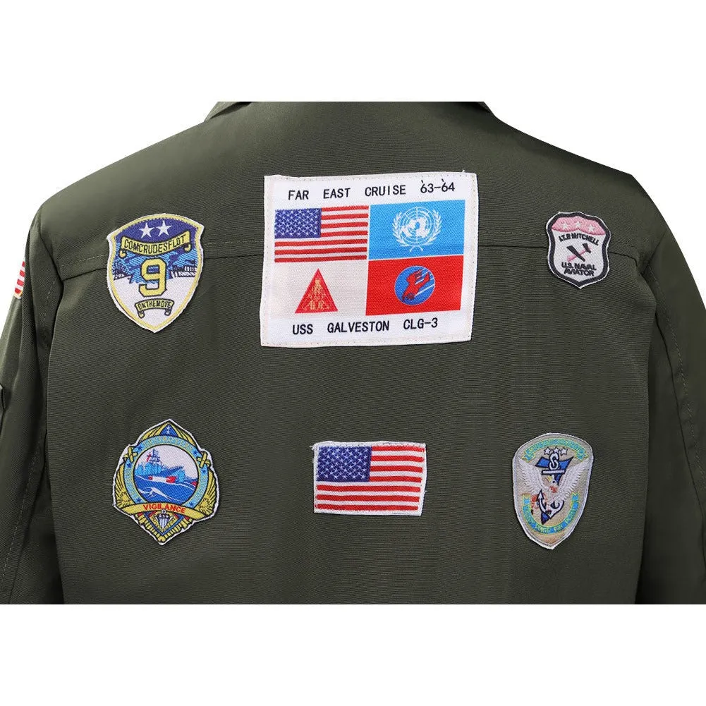 Kids Children Top Gun: Maverick Cosplay Costume Bomber Jacket Outfits Halloween Carnival Suit