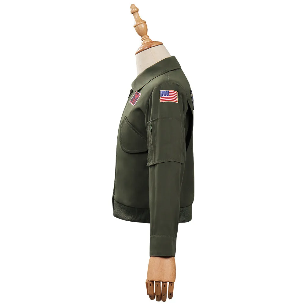 Kids Children Top Gun: Maverick Cosplay Costume Bomber Jacket Outfits Halloween Carnival Suit