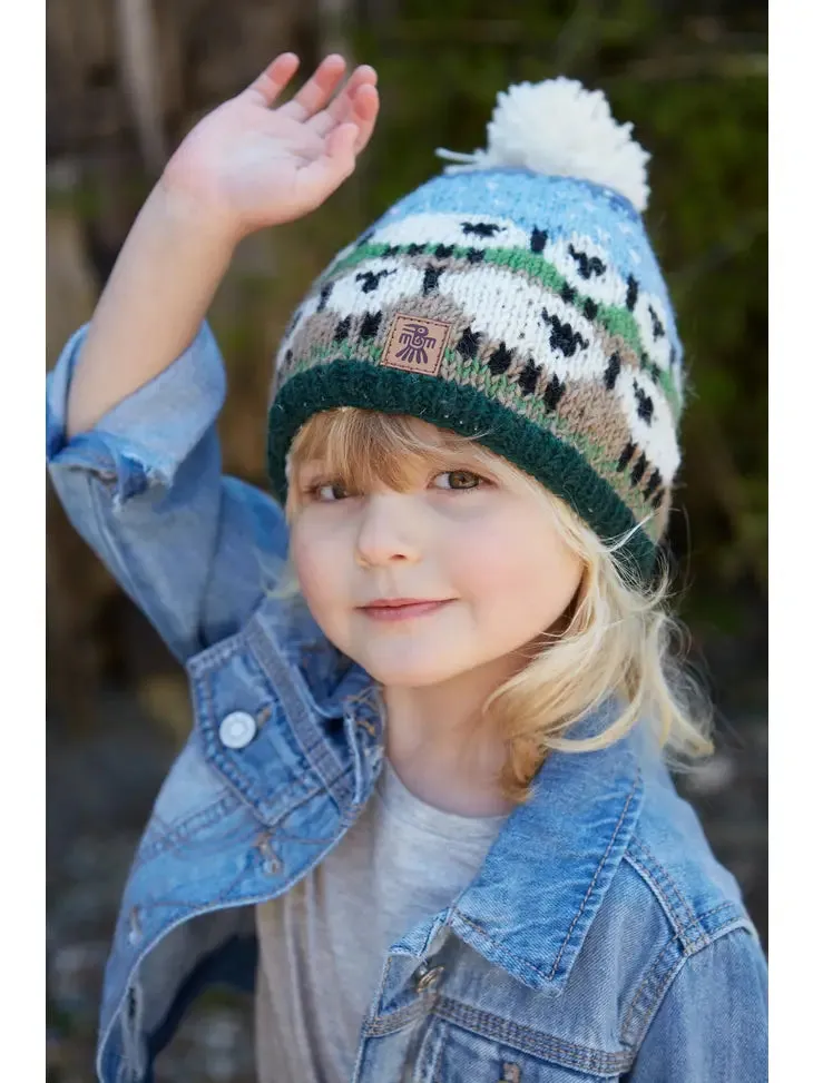 KIDS SNOWY SHEEP BOBBLE BEANIE