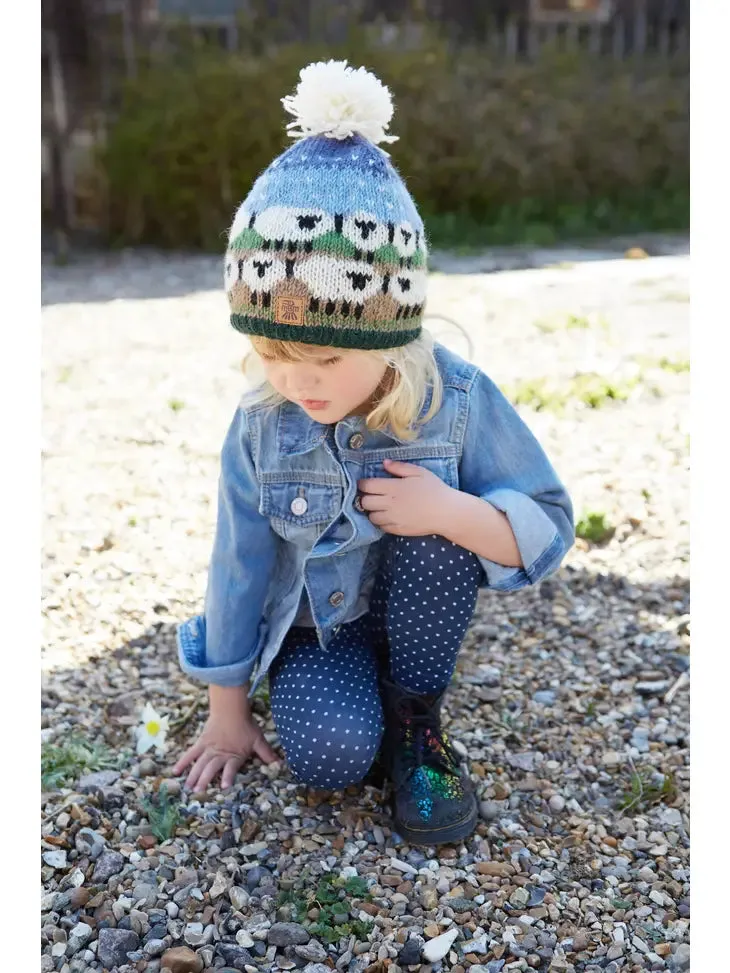 KIDS SNOWY SHEEP BOBBLE BEANIE