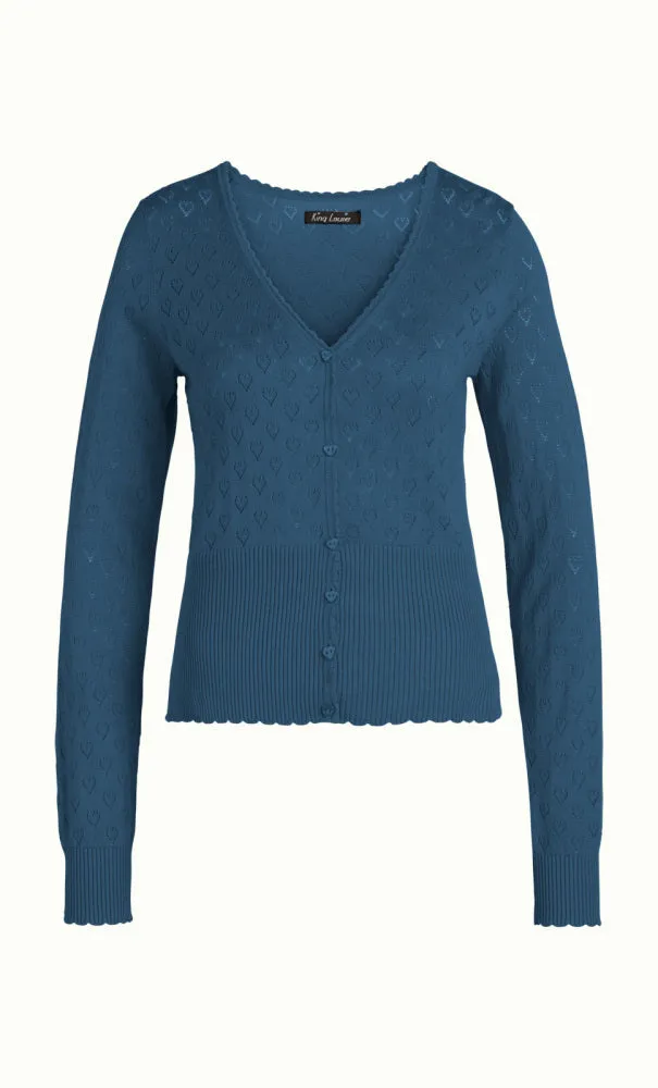 King Louie Cardi V Heart Ajour Dive Blue