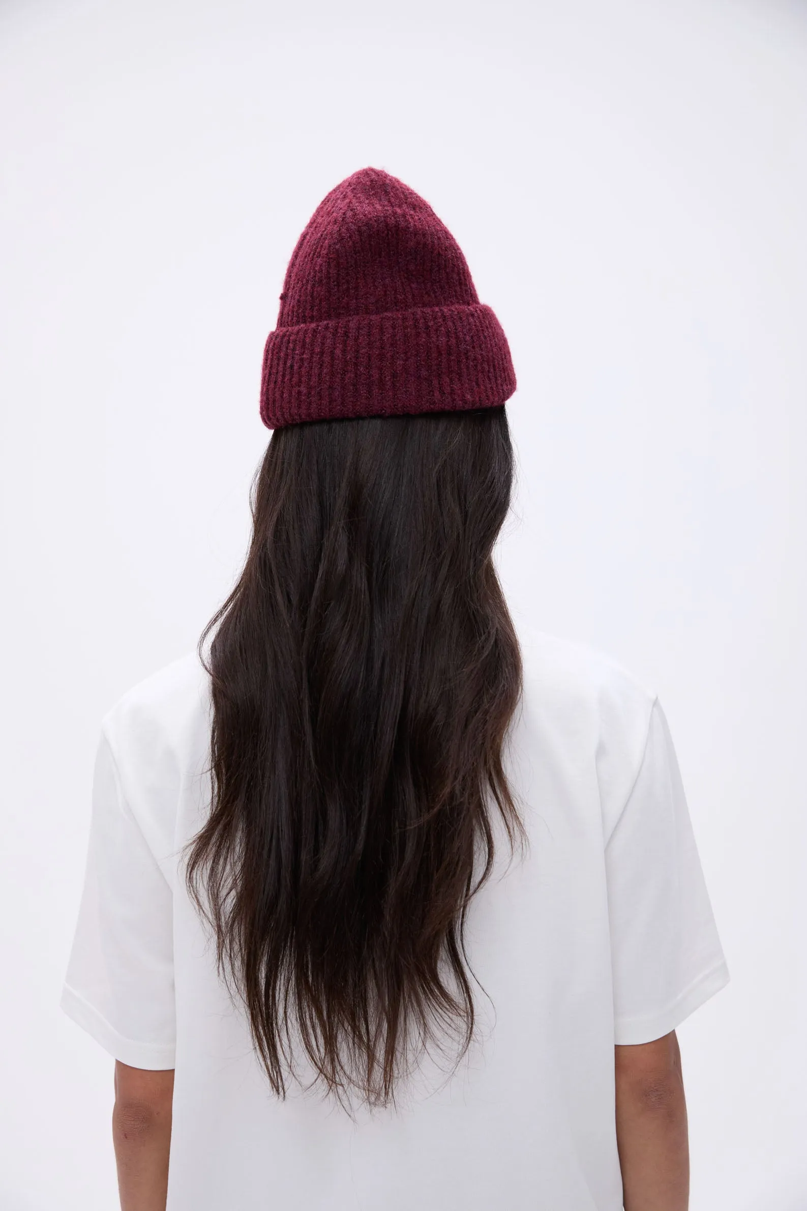 Knit Beanie - Dark Cherry