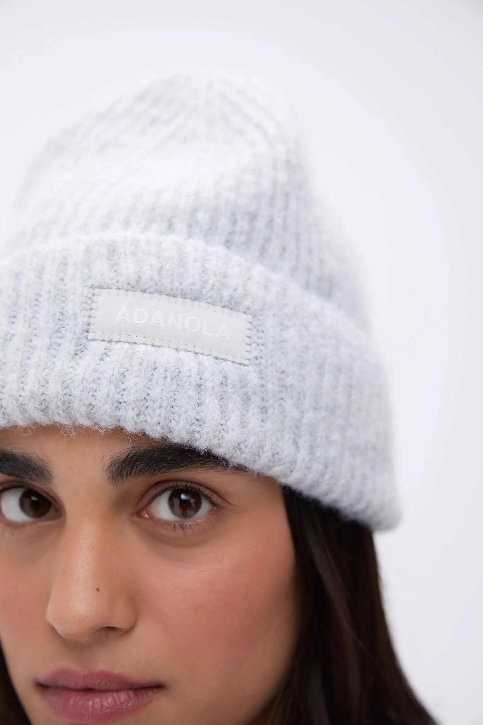 Knit Beanie - Light Grey Melange