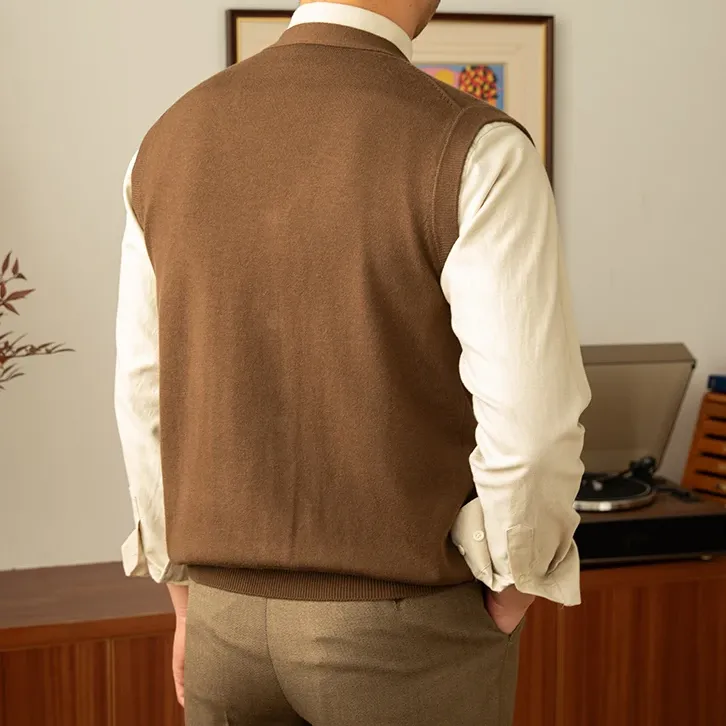 Knit Solid Single Button Vest