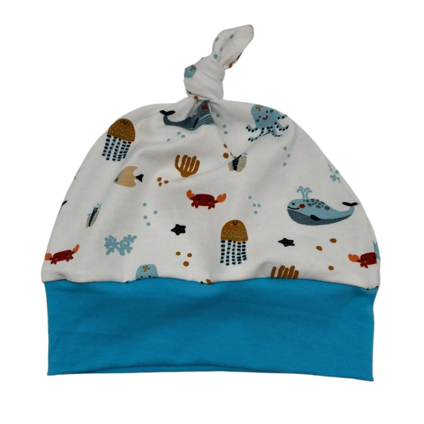 Knot Hat in 9-12 months: Ocean Animals