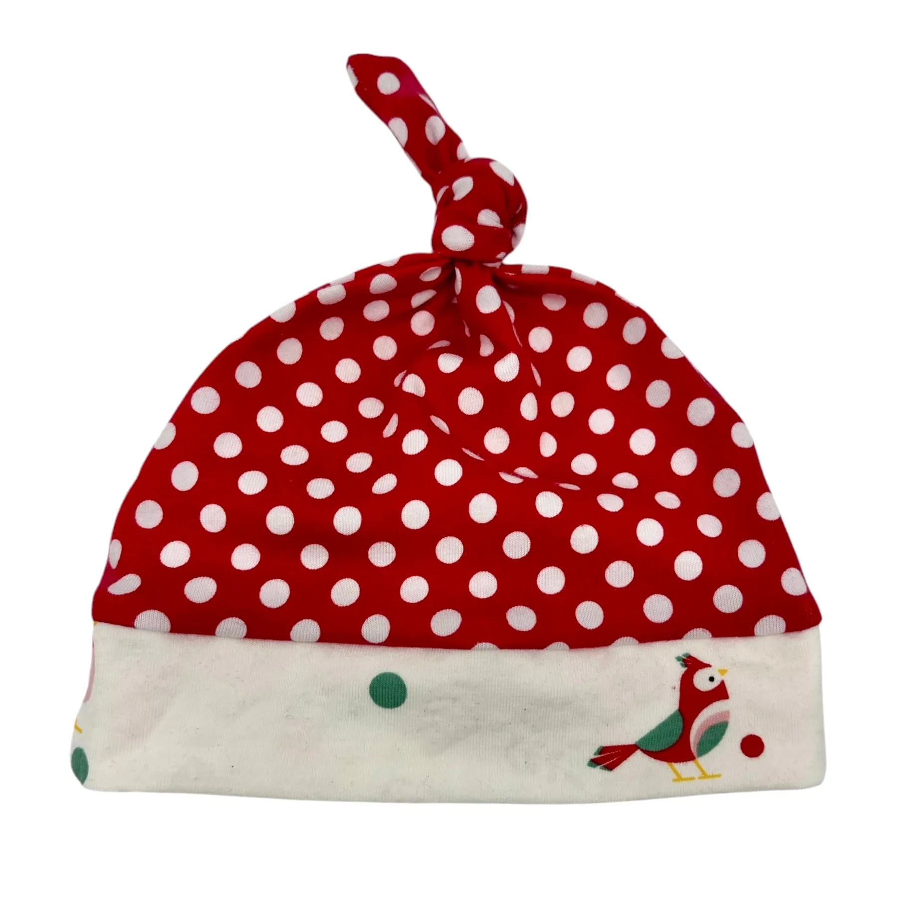 Knot Hat in Newborn: Polka Dots and Birds - Color Changing