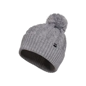 Kombi Grey Melange Braidy Merino Pom Pom Junior Hat