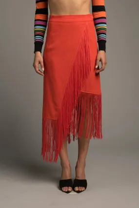 Le Superbe Fringe With Benefits Skirt Terracotta