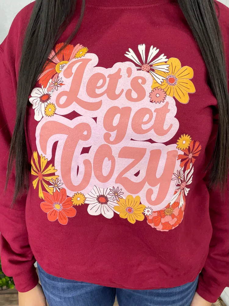 Let's Get Cozy Sweatshirt in Red by Al & Gray