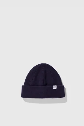 Light Wool Beanie - Dark Navy