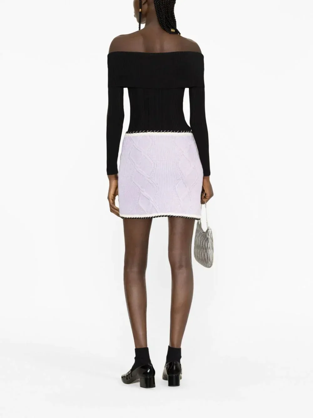 Lilac Knit Mini Skirt