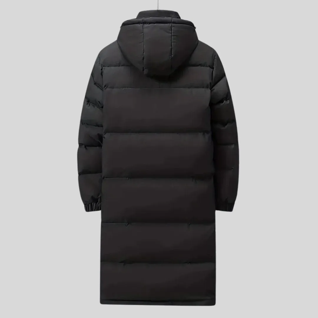 Long Puffer Coat with Hood