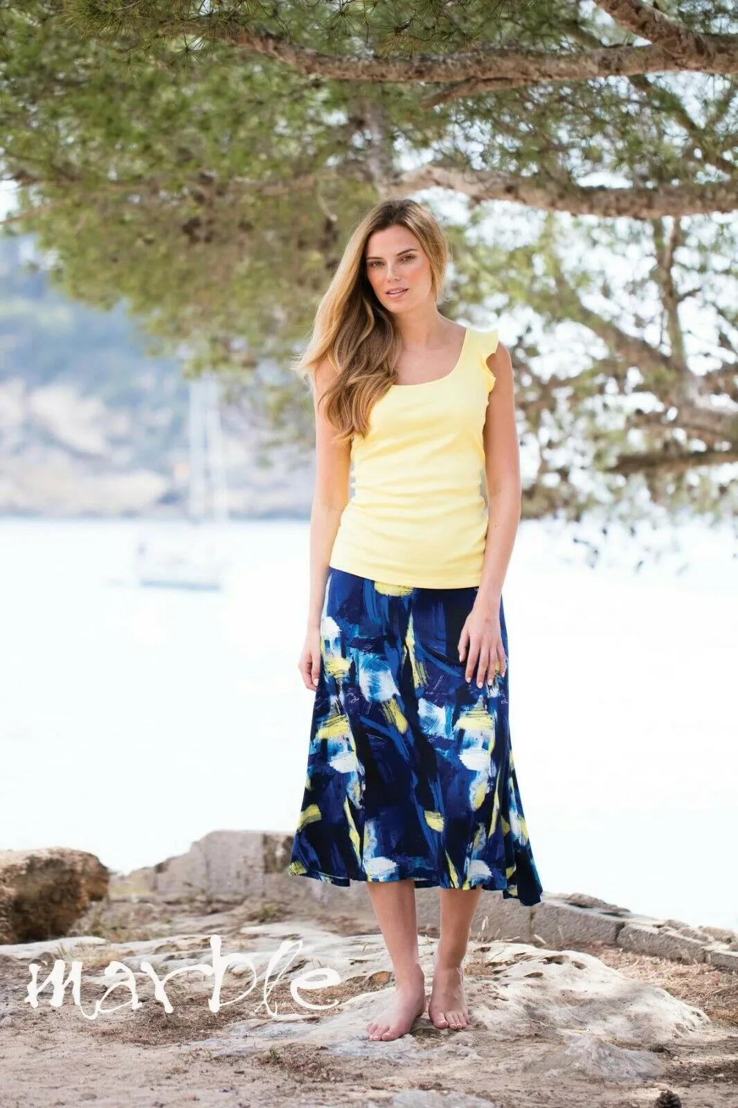 Marble Multi Blue & Yellow Skirt UK 10 US 6 EU 38 BNWT RRP £49.00