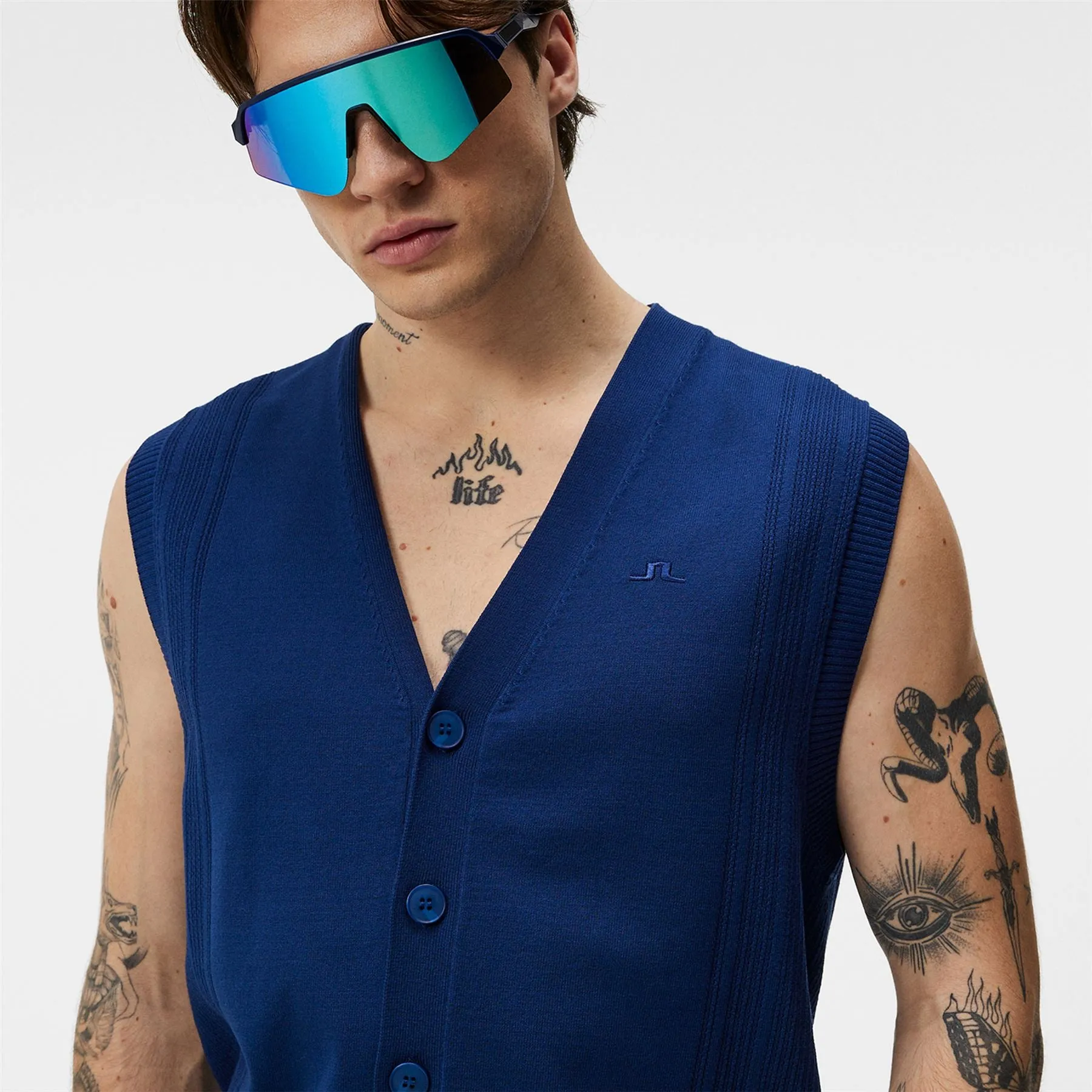 Markus Sleevless Knitted Vest Estate Blue - SU24