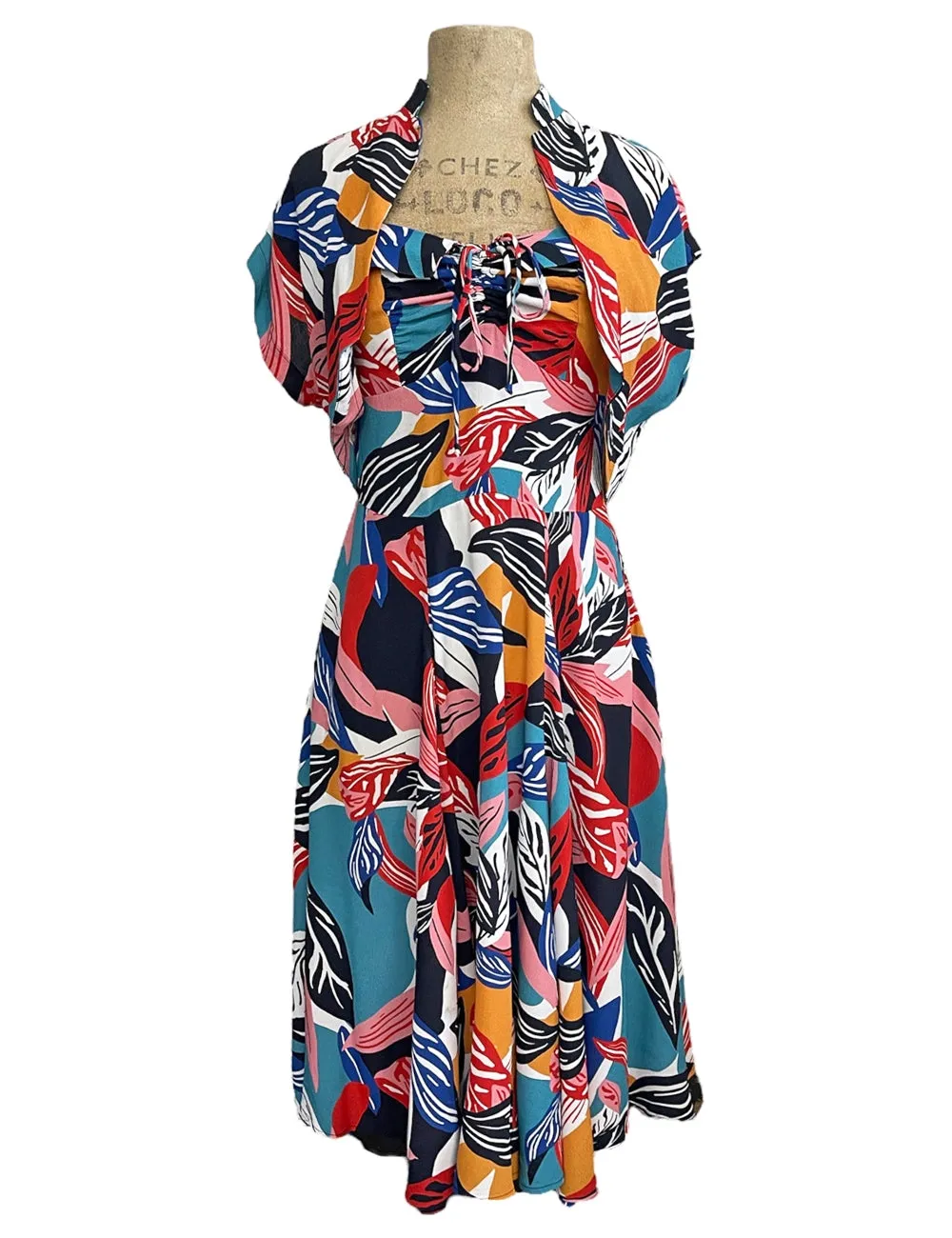 Marta Tropical Halter Swing Dress & Bolero Set by Loco Lindo